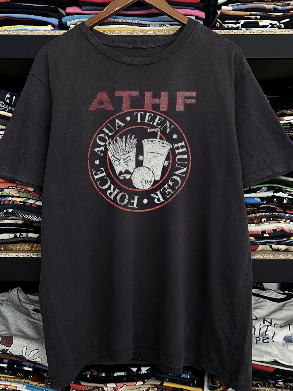2005 Aqua teen Hunger Force ATHF Washed Black Tee